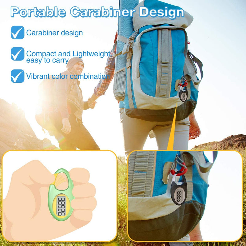 [Australia] - Simple 3D Step Counter, Walking Pedometer, Steps Tracker with Neck Lanyard / Carabiner for Men Women Teens Adults Seniors (Silver-White) Blue 