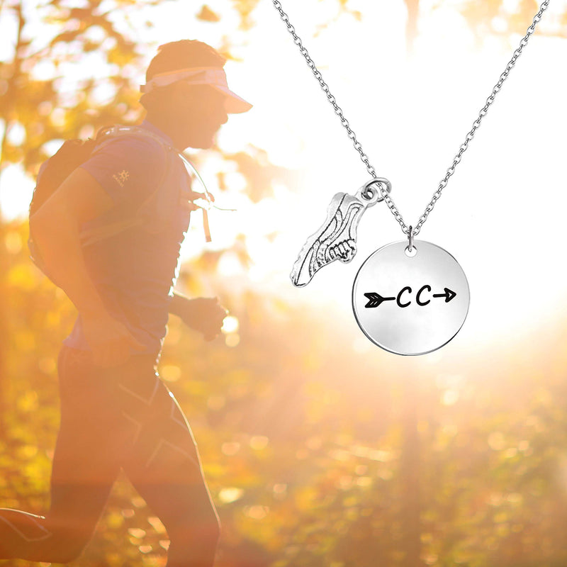 [Australia] - SEIRAA Cross Country Necklace Cross Country Team Gift Running Jewelry Marathon Gift Runner Gift Track Team Gift for Coach CC necklace 