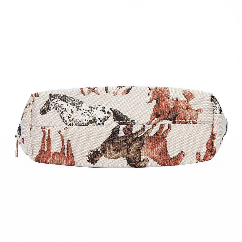 [Australia] - Signare Tapestry cosmetic bag makeup bag for Women with Running Horse Design (COSM-RHOR) 