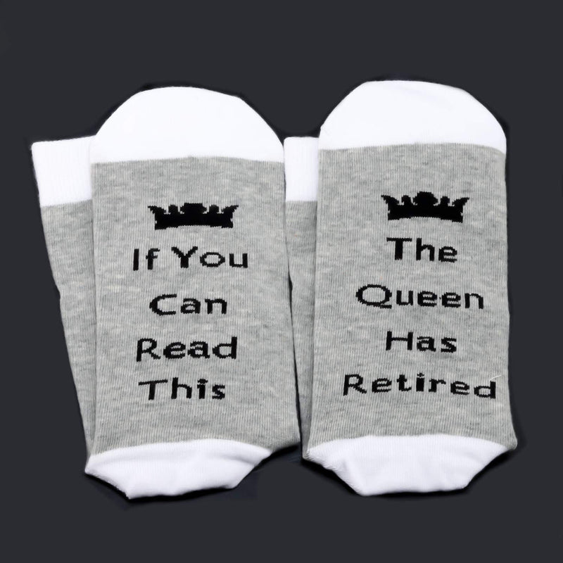 [Australia] - PYOUL Retirement Gift Retirement Socks If You Can Read This The Queen Has Retired Socks for Her The Queen Has Retired 1 Pair 