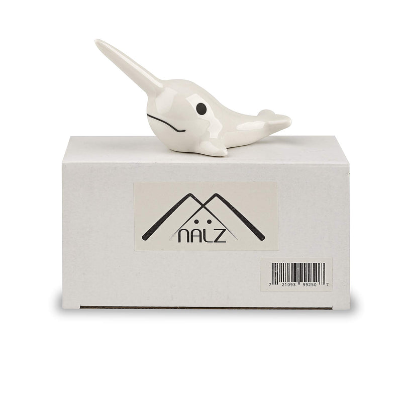 [Australia] - NALZ Adorable Ceramic Narwhal Ring Holder for Jewelry, Engagement Rings and Wedding Band Display 