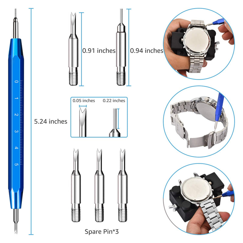[Australia] - Watch Repair Kit - EasyTime Professional Watch Band Link Removal Tool, Watch Strap Remover Tool Kit, with Spring bar Tool Set, 108PCS Watch Pins for Watch Band Adjustment, Resizing and Replacement 