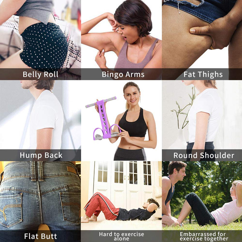 [Australia] - AIKOTOO Pedal Resistance Band Elastic Pull Rope Fitness Sit-up Exercise at Home Gym Yoga Workout Equipment Multifunction Pedal Arm Leg Trainer Slimming Bodybuilding Abdominal Training Purple 