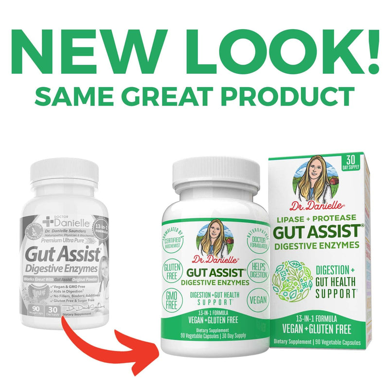 [Australia] - Gut Assist Digestive Enzymes Supplement to Aid in Breaking Down Proteins, Fats, and Carbohydrates for Digestion, Vegetarian Formula for Better Digestion & Lactose Absorption with Amylase & Protease 