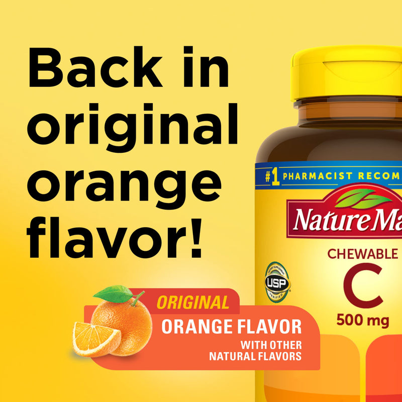[Australia] - Nature Made Chewable Vitamin C 500 mg Tablets, 60 Count to Help Support the Immune System 60 Count (Pack of 1) 