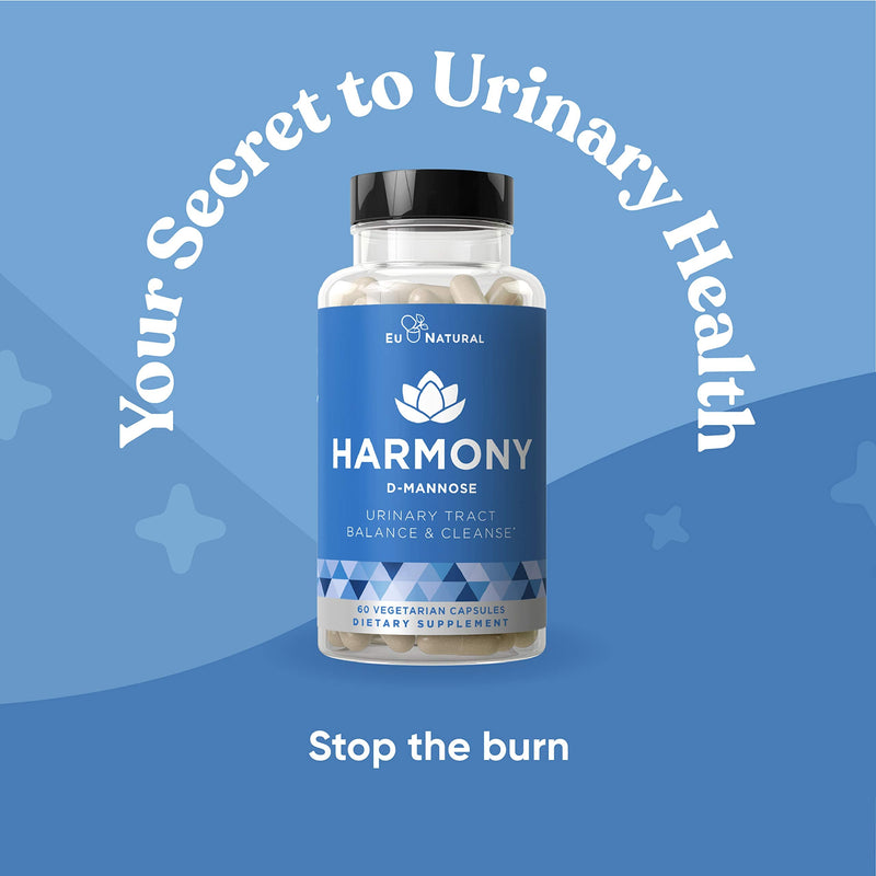 [Australia] - Harmony D-Mannose – Urinary Tract UT Cleanse & Bladder Health – Fast-Acting Detoxifying Strength, Flush Impurities, Clear System – Hibiscus Pills – 60 Vegetarian Soft Capsules 60 Count (Pack of 1) 