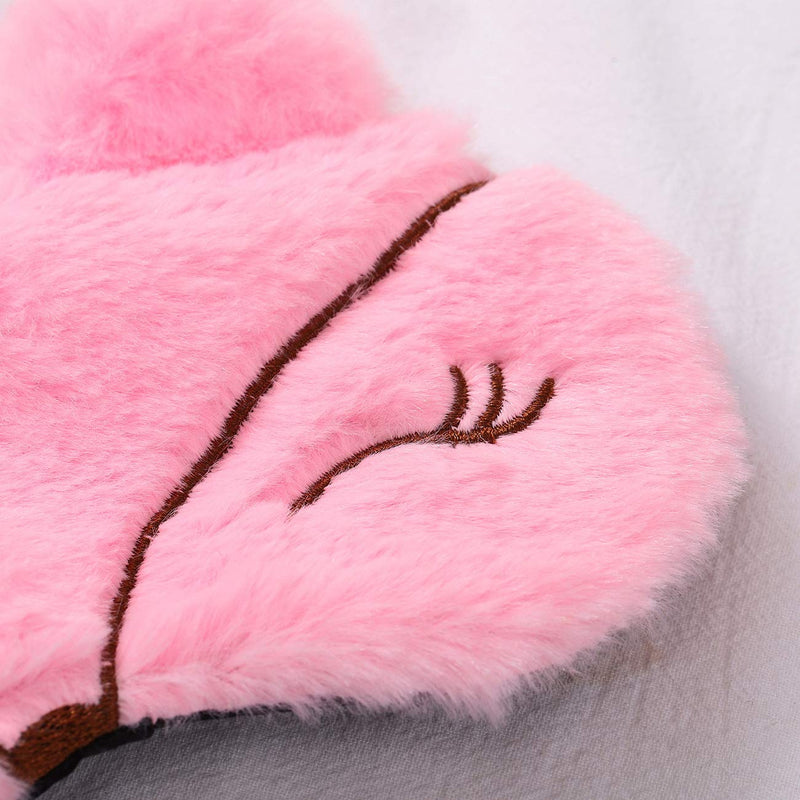 [Australia] - Laahoem Animal Sleep Eye Mask Cute Funny 3D Soft Fluffy Cartoon Eye Mask for Sleeping Travel Breathable Eyeshade Mask Kids Adult Women Fox Black 