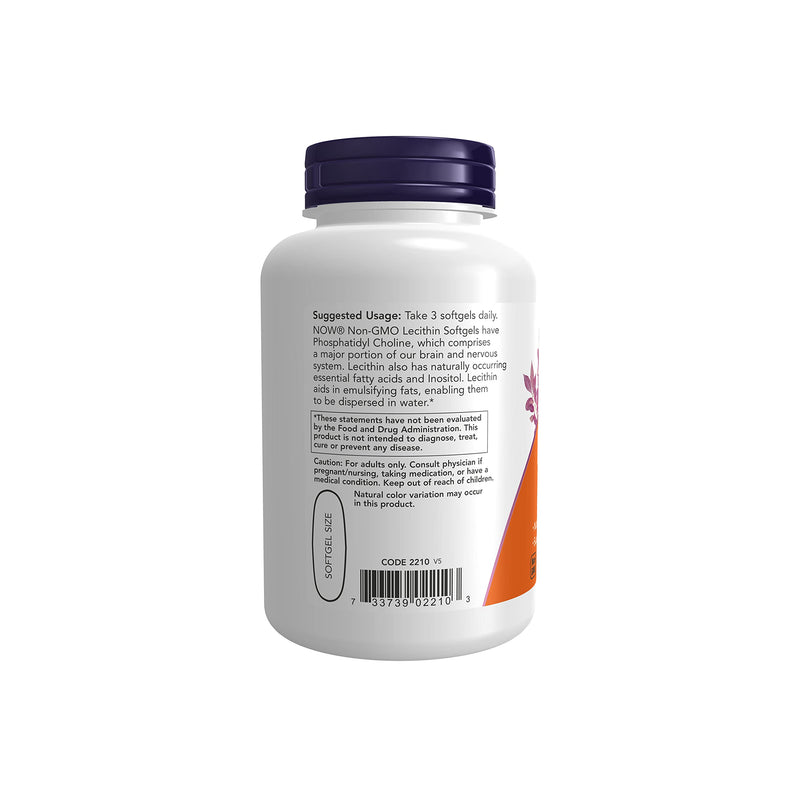 [Australia] - NOW Supplements, Lecithin 1200 mg with naturally occurring Phosphatidyl Choline, 100 Softgels 