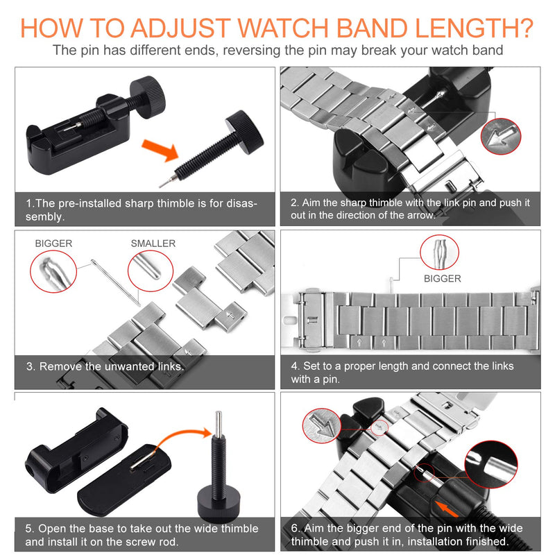 [Australia] - Fullmosa Quick Release Watch Band, Stainless Steel Watch Strap 16mm, 18mm, 20mm, 22mm or 24mm Black 