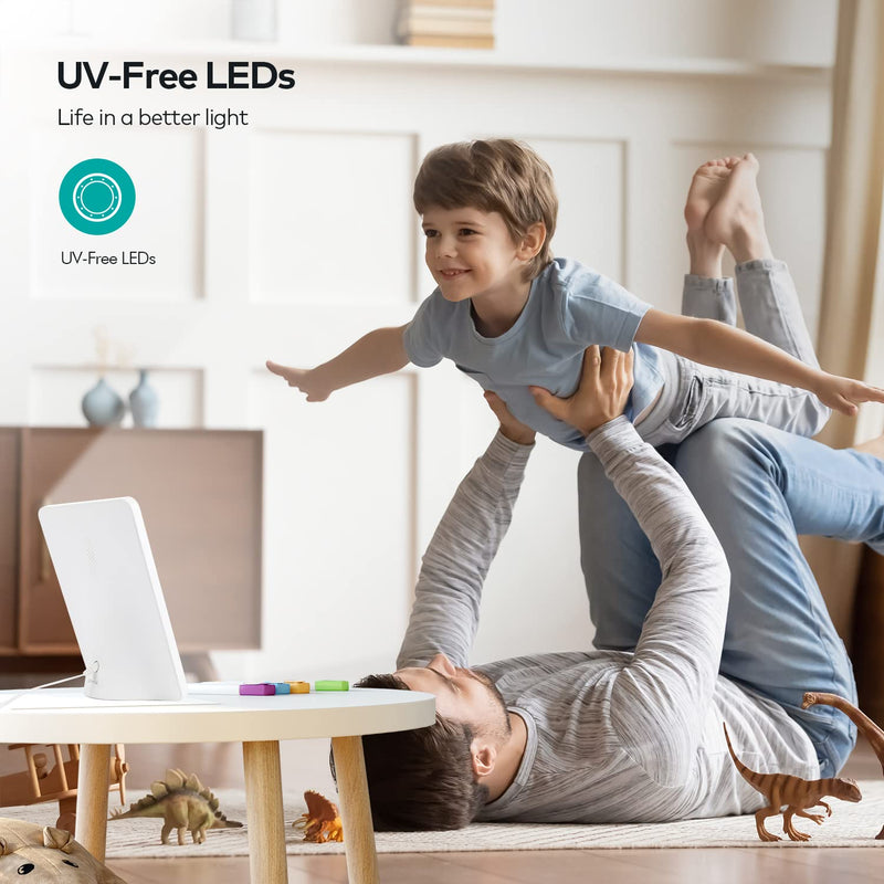 [Australia] - Light Therapy Lamp, LASTAR UV Free 10000 Lux Sun Lamp with 10-60 Minutes Timer Function, 5 Adjustable Brightness Levels, Touch Control, Sunlight lamp LED for Seasonal Sunlight Changes and Winter Blue A-white 