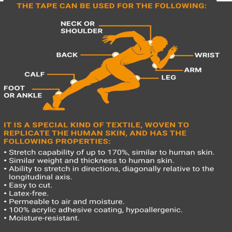 [Australia] - JB Kinesiology Tape PreCut Rolls - (4 Pack / 80 Elastic I- Strips 2 Inch X 10 Inch) Water Resistant, Latex Free Athletic Tape for Joint & Muscle Pain, Recovery & Support. Bonus Scissors (Blue) Blue 