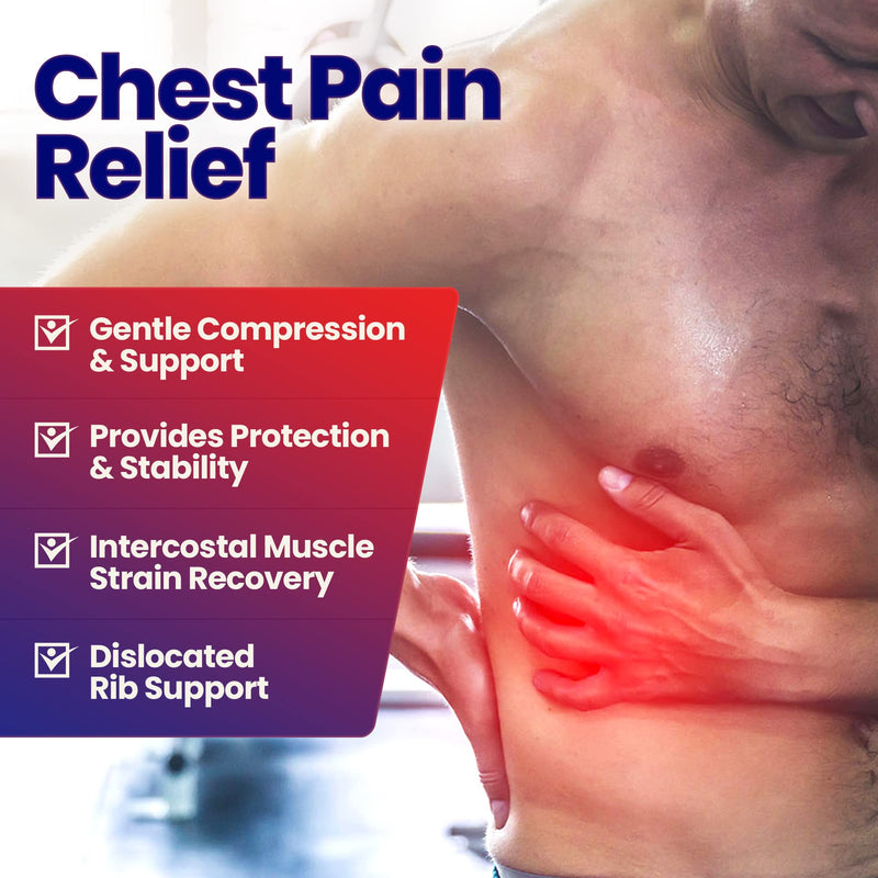 [Australia] - Chest Binder Rib Brace – Beige Rib Belt to Reduce Rib Cage Pain. Chest Compression Support for Rib Muscle Injuries, Bruised Ribs or Rib Flare. Breathable Chest Wrap Breast Binder for Women Men (S/M) S/M (25" to 36") 