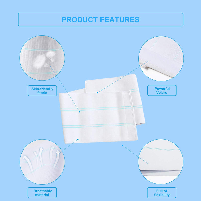 [Australia] - Abdominal Binder Post Surgery for Men and Women, Postpartum Tummy Tuck Belt Provides Slimming Bariatric Stomach Compression,High Elasticity, Breathable - (30" - 45") 3 PANEL - 9" 3 Panels 30"-45" WHITE 