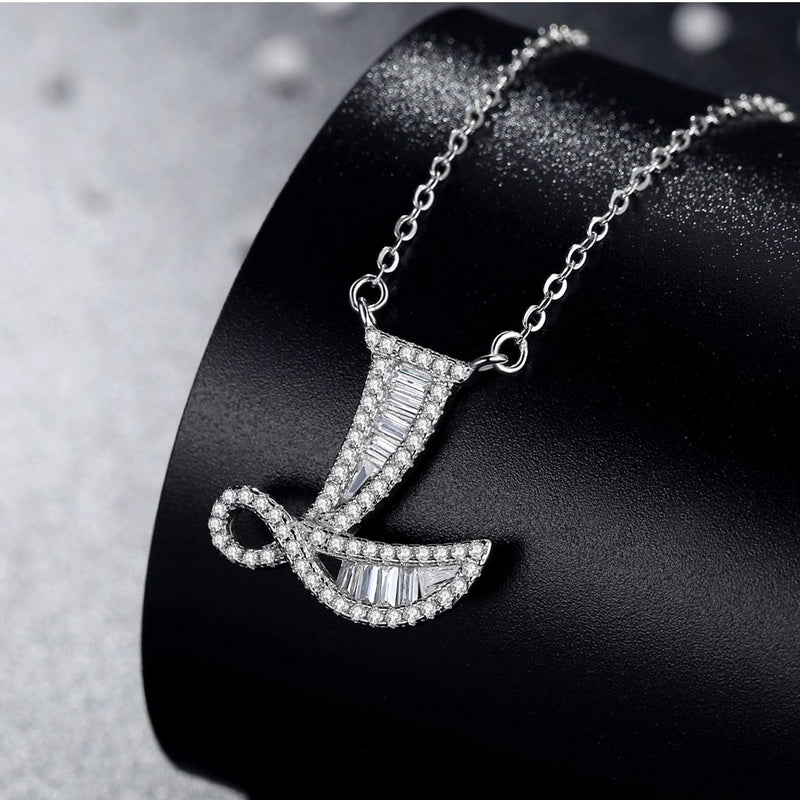 [Australia] - VIKI LYNN 925 Sterling Silver Initial Necklace Cubic Zirconia Jewelry for Girls Women Letter L 