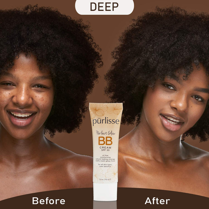 [Australia] - purlisse BB Tinted Moisturizer Cream SPF 30 - BB Cream for All Skin Types - Smooths Skin Texture, Evens Skin Tone - 1.4 Ounce (DEEP) DEEP 