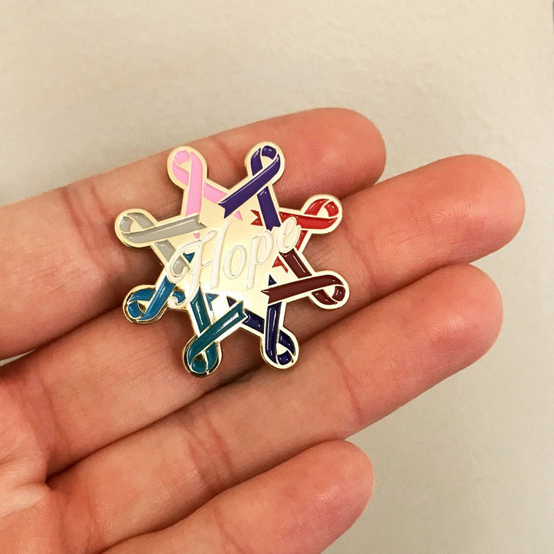 [Australia] - PinMart Cancer Awareness Ribbons Hope Enamel Lapel Pin 1 Piece 