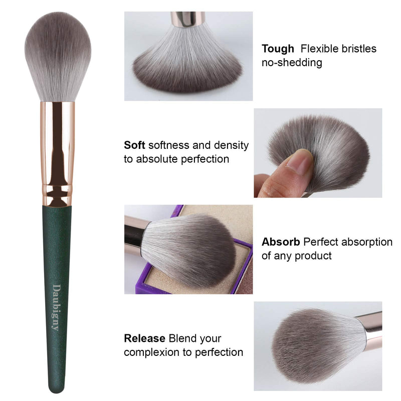 [Australia] - Makeup Brushes, Daubigny 16Pcs Complete Green Premium Synthetic Makeup Brush Set with Professional Foundation Brushes Powder Concealers Eye shadows Blush Makeup Brush for Perfect Makeup 