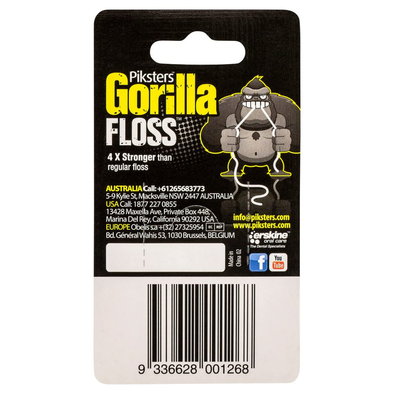 [Australia] - Piksters Gorilla Extra Strong Fine Thread Scrubbing Dental Floss. 30m 