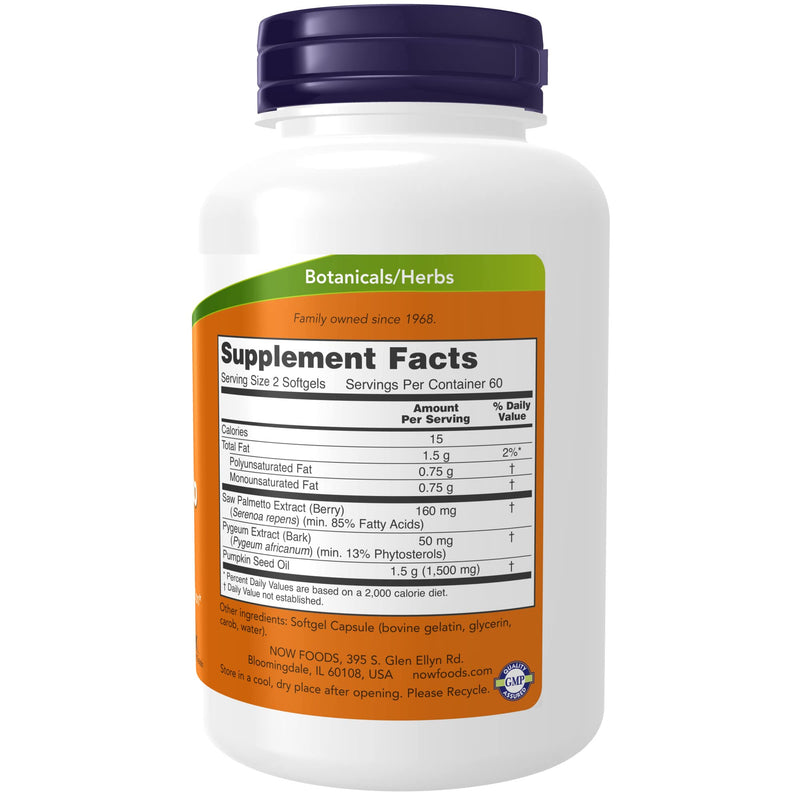 [Australia] - NOW Supplements, Pygeum & Saw Palmetto with Pumpkin Seed Oil, Men's Health*, 120 Softgels 