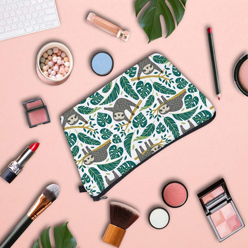 [Australia] - JunNeng Small Cosmetic Bag for Handbag, Cute Makeup Bag Pouch Cosmetic Beauty Bag Travel Toiletry Wash Bag Cartoon Pattern Pencil Bag Coin Purse Zipper Pouch, Sloth 1b Sloth 