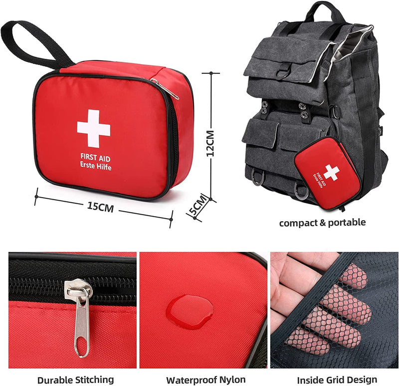 [Australia] - HONYAO® Mini First Aid Kit 90 Pcs, Small Travel First-Aid Bag, Compact Survival Kit for Outdoor Home Office Car Camping Hiking Children Motorbike Red 