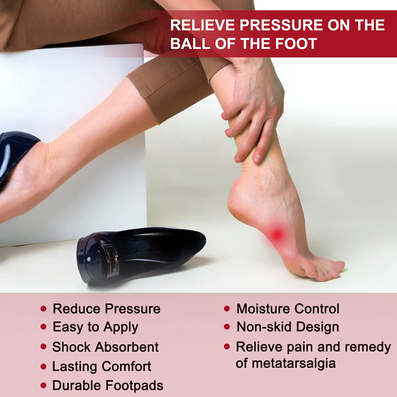 [Australia] - Metatarsal Pads Ball of Foot Cushions for Women, 6 Pairs Forefoot Pads Gel Foot Cushion Pads Professional Reusable All Day Pain Relief Comfort Metatarsal Pad Shoe Inserts 1 6 Pair (Pack of 1) 