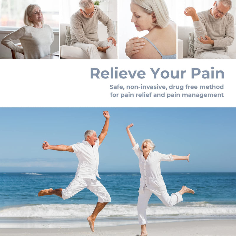 [Australia] - AUVON 4 Outputs H1 TENS Unit 24 Modes Muscle Stimulator for Pain Relief, Rechargeable TENS EMS Machine with Easy-to-Select Button Design, 2X Battery Life, Dust-Proof Bag and 8 Electrode Pads 