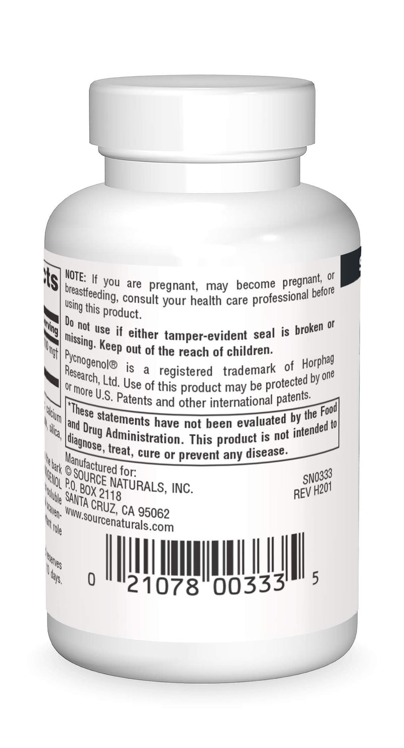 [Australia] - Source Naturals Pycnogenol 100 mg Proanthocyanidin Complex - 60 Tablets 60 Count (Pack of 1) 