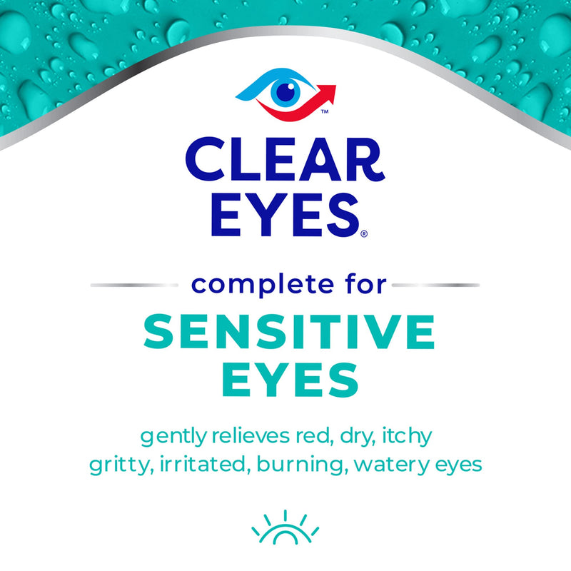 [Australia] - Clear Eyes, Sensitive Eyes, Eye Drops, 0.5 Oz, 2 Pack 