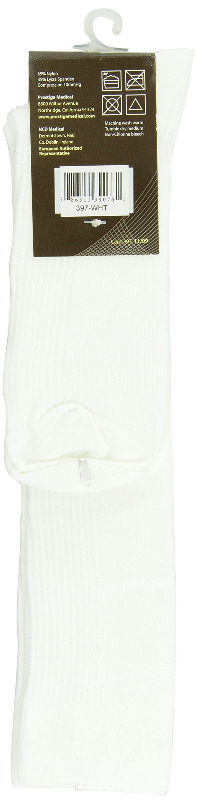 [Australia] - Prestige Medical Nurse Compression Socks, White , 12 Inch 