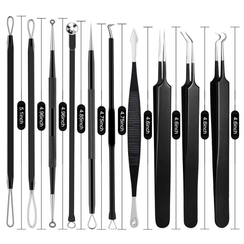 [Australia] - [Upgrade]Pimple Popper Tool Kit - Aooeou Professional Stainless Steel Pimple Tweezers Comedones Extractor Tool Kit- Treatment for Pimples,Blackheads,Zit Removing, Forehead and Nose 