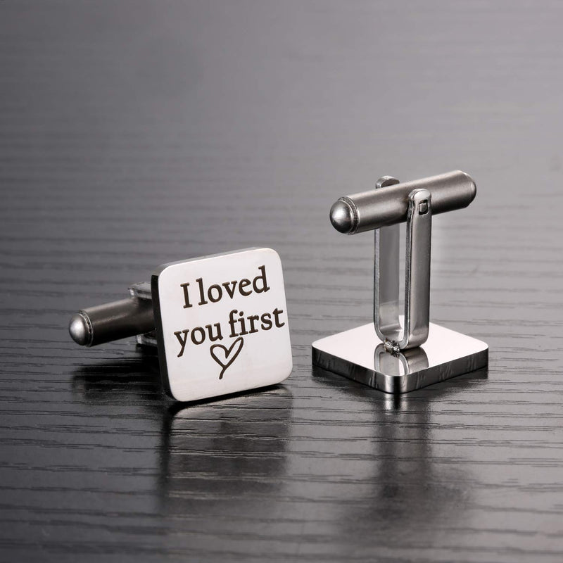 [Australia] - Hazado Father of The Bride Cufflinks, Father of The Bride Gift from Daughter, Gift for Dad on Wedding Day, I Loved You First Cuff Links 