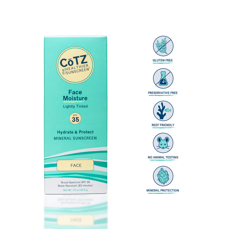 [Australia] - CoTZ Face Moisture Lightly Tinted Mineral Sunscreen Broad Spectrum SPF 35; 1.5 oz / 42.5 g 