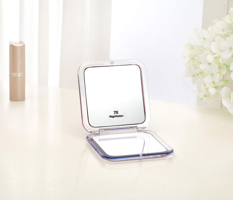 [Australia] - MyLadyMagic Pocket Mirror Compact Mirror Travel Mirror with 1X/7X Magnification Purple 