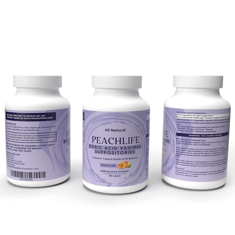 [Australia] - Peachlife Boric Acid Suppositories and Small Soft Menstrual Cup with Ring Pull 