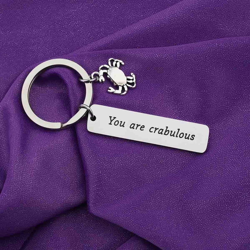 [Australia] - ENSIANTH Funny Crab Keychain You are Crabulous Keychain Crab Jewelry for BFF Traveler Gift Crab Key 