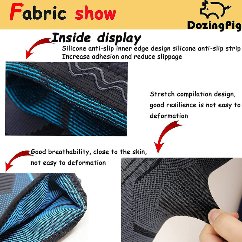 [Australia] - Elbow Compression Braces Sleeves （Pair） for Men's and Women's Tennis and Golfer's Elbow Support to Relieve Tendonitis, Arthritic Elbow Pain Blue-Black X-Large 