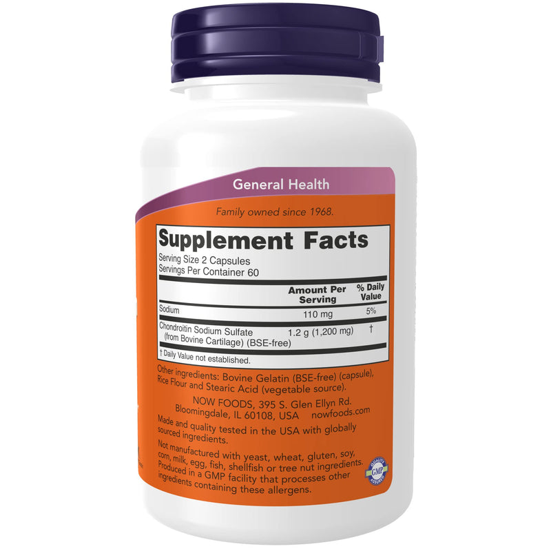 [Australia] - NOW Supplements, Chondroitin Sulfate 600 mg (a Glycosaminoglycan), Joint Health*, 120 Capsules 