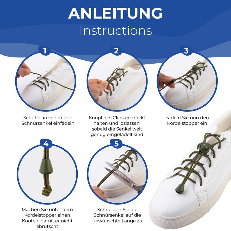 [Australia] - EVEREST FITNESS Elastic Laces Sports No Tie Shoe Laces Adjustable With Quick Release Fasteners For Kids, Adults, Running, Cycling & Exercise Army Green 