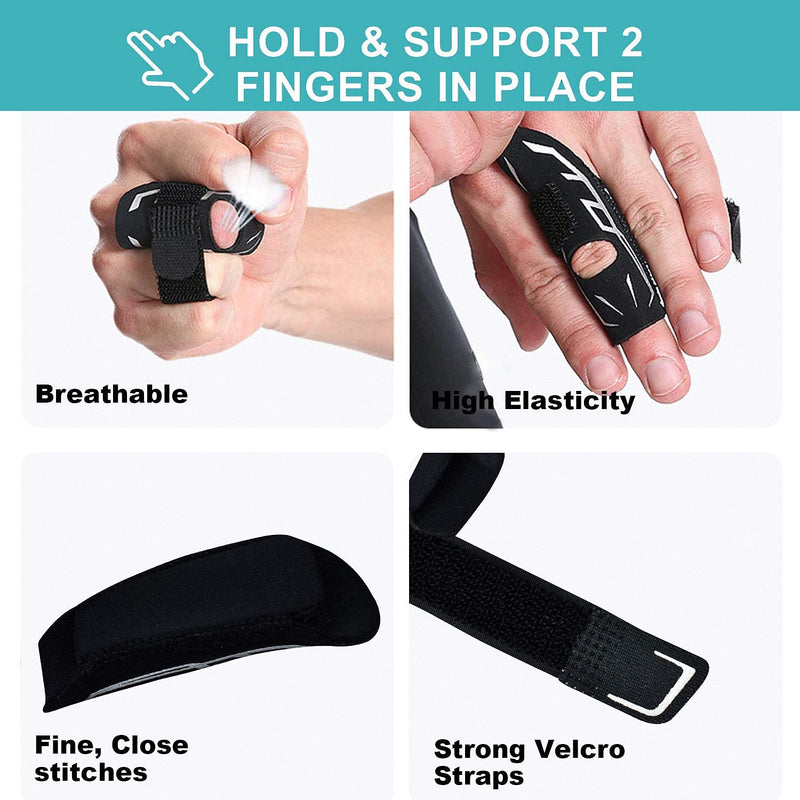 [Australia] - VHOPMORE Finger Splint, Thumb Splint Brace for Finger Support, Trigger Mallet Finger Splints Wraps for Arthritis Sport Injuries Adjustable Finger Sleeves for Sports Basketball Volleyball Tennis - M 