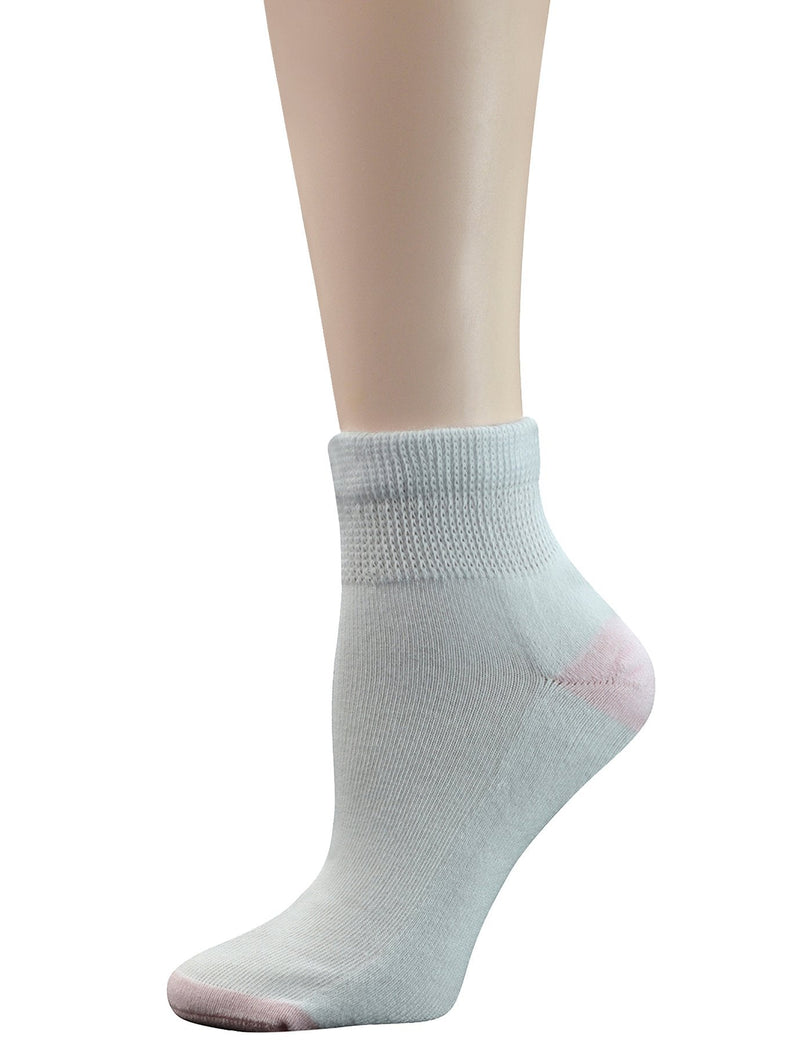 [Australia] - Yomandamor Women's 5 Pairs Non-Binding Cotton Ankle Diabetic/Dress Socks with Seamless Toe and Cushion Sole 9-11 5 Pairs White 