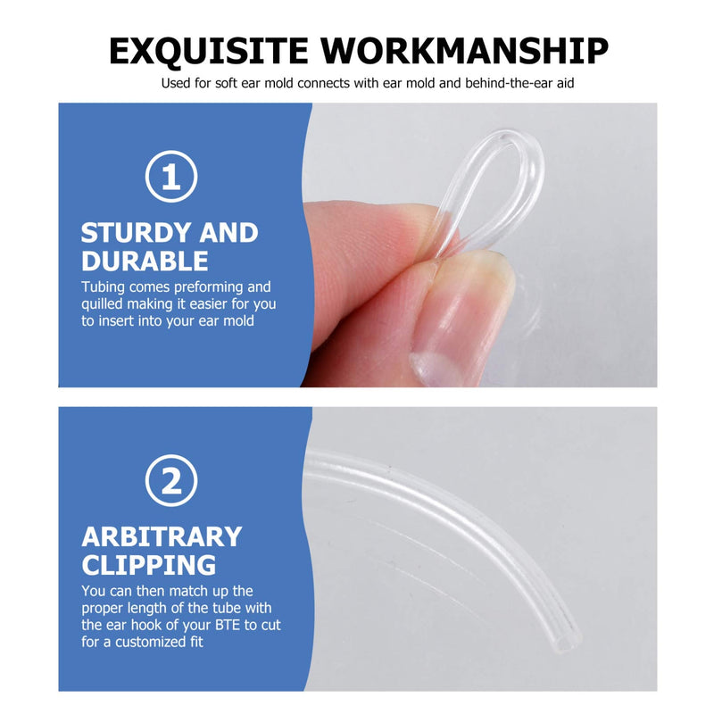 [Australia] - iplusmile Hearing Aid Tubes - Can be Cut and Customized - Preformed BTE Earmold Clear PVC Tubing for Hearing Machine 8.7X0.3CM 