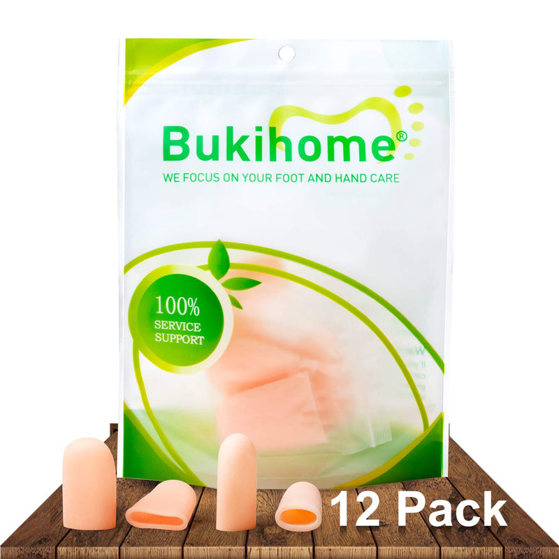 [Australia] - Bukihome 12 Pack Finger Protectors, Finger Cots, Finger Sleeves to Protect Fingertips, Hand Eczema, Finger Cracking, Finger Arthritis and More Champagne 