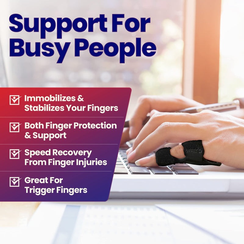 [Australia] - Finger Brace Trigger Finger Splint - Straighten Broken or Bent Fingers & Thumbs. Mallet Finger Splint for Stenosing Tenosynovitis Finger Pain Relief or Locking Finger Tendon. Finger Stabilizer 2 Pack Fits Most 