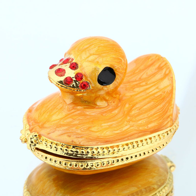 [Australia] - Family Duck Trinket Box Easter Day Gifts for Her for Him Birthday Gifts for Women Fine Pewter Boxes Jeweled Small Box with Crystal Decor Jewelry Holder Organizer Trinket Boxes Hinged (duck) 