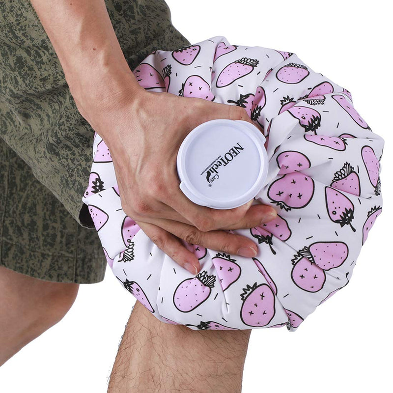 [Australia] - Neotech Care Ice Bag for Injuries, Swelling, Headache, Pain Relief, First Aid - Cold Pack Screw Top Lid - Reusable, Refillable, Flexible & Waterproof Pouch / Bladder Style (28cm, Lime Design) Limes 1 Count (Pack of 1) 