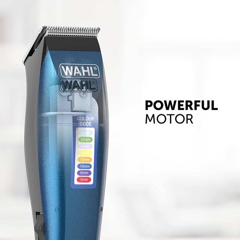 [Australia] - Wahl Colour Pro Corded Clipper, Hair Clippers for Men , Head Shaver, Men's Hair Clippers, Colour Coded Clipper Guides, Corded, Family at Home Haircutting Blue Corded single 