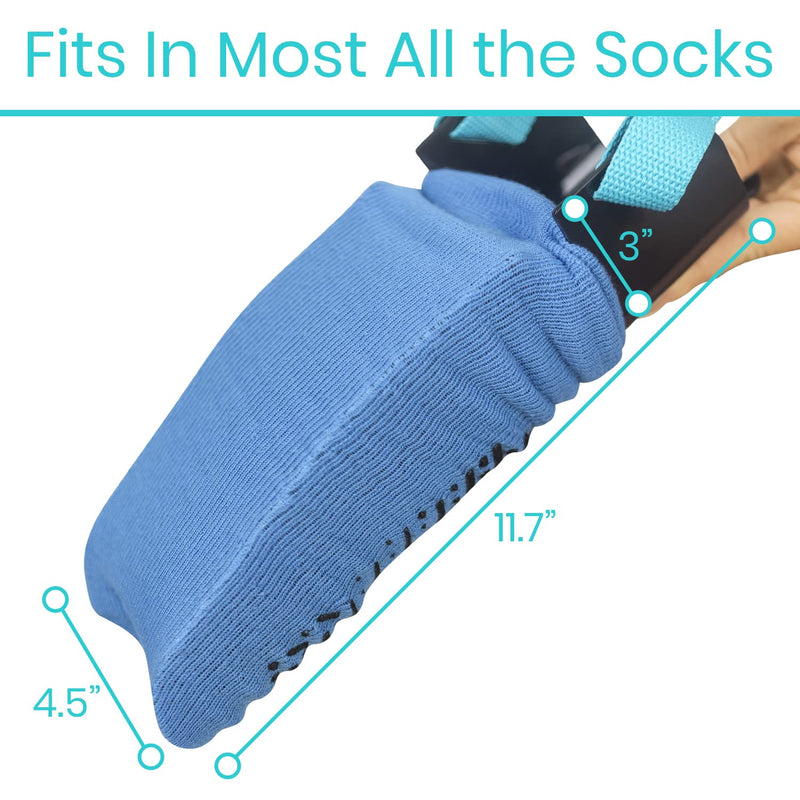 [Australia] - Vive Sock Aid Easy On Easy Off- Assist & Remover - Daily Living Helper Device for Elderly - Mobility for Surgery Recovery & Disability, Compression Puller Sock Slider, Assistance Putting On Tool Kit 