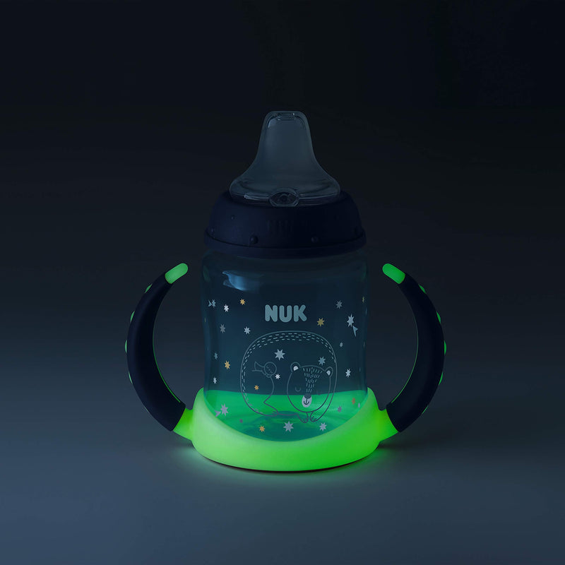 [Australia] - NUK First Choice+ Learner Cup Night Sippy Cup | 6-18 Months | Leak-Proof Silicone Spout | Glow in the Dark | Anti-Colic Vent | BPA-Free | 150ml | Blue 