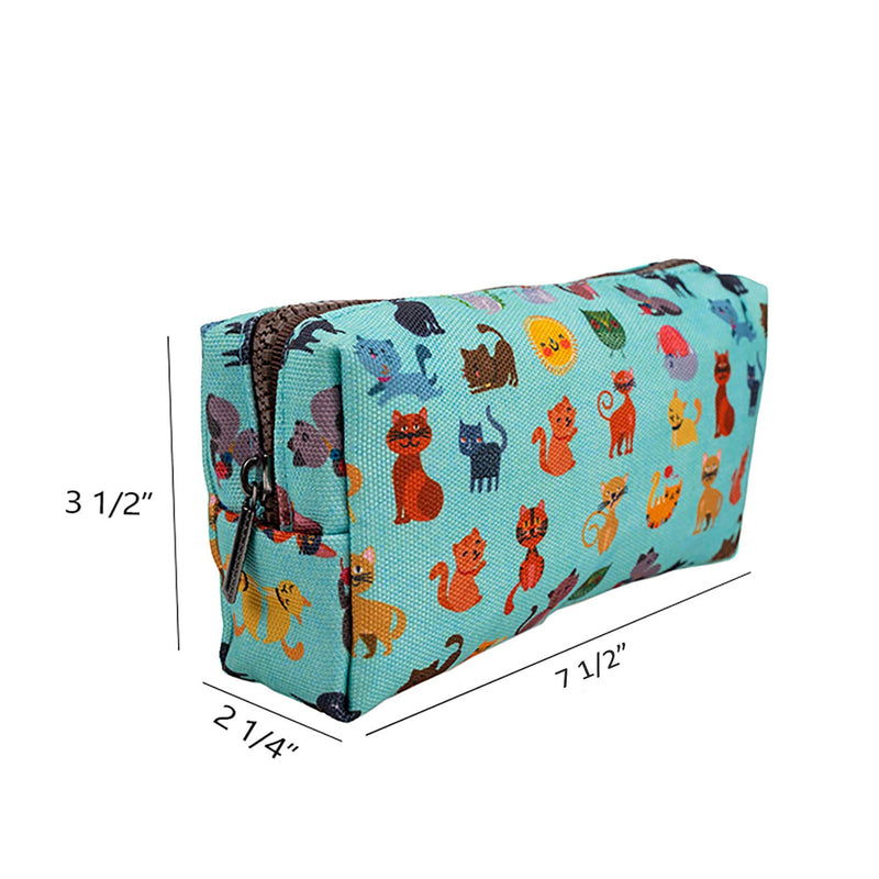 [Australia] - LParkin Cute Cat Pencil Case Pouch Make Up Case Stationary Kawaii Pencil Box Teacher Gift Gadget Bag Cosmetic Bag Blue 